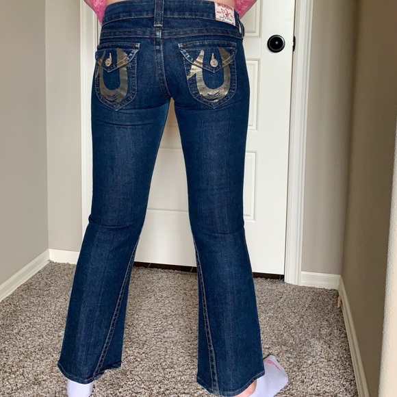 VTG Y2K True Religion Gold Low Rise Joey Jeans - Picture 5 of 17